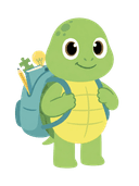 Milestone turtle mascot waving